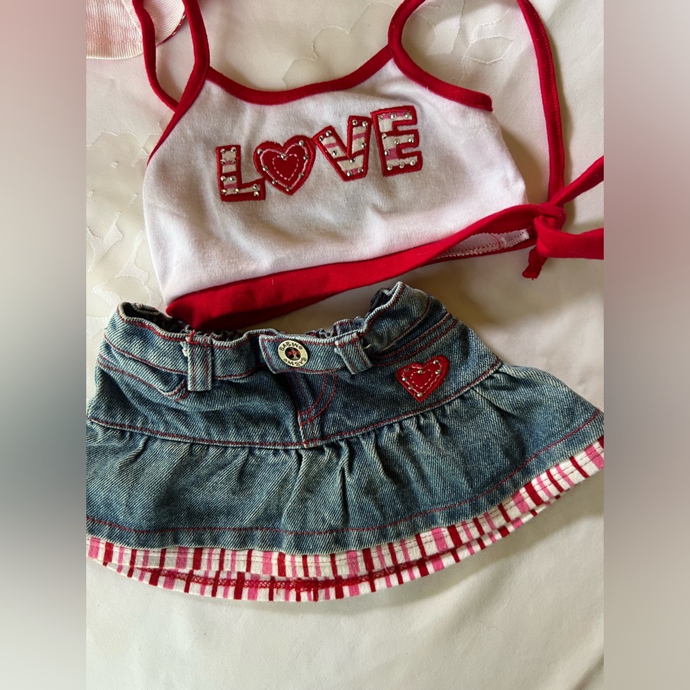 Build-A-Bear Red Heart Love Outfit and Hat - Picture 2 of 5